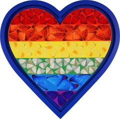 Charity 'Rainbow Butterfly' Heart, Blue, 2020