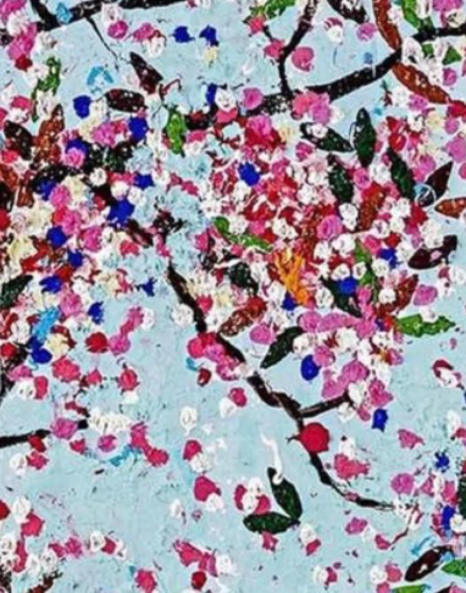 Cherry Blossoms Poster (Framed) - Foundation Cartier Cerisiers En Fleurs Cherry - Contemporary Print by Damien Hirst