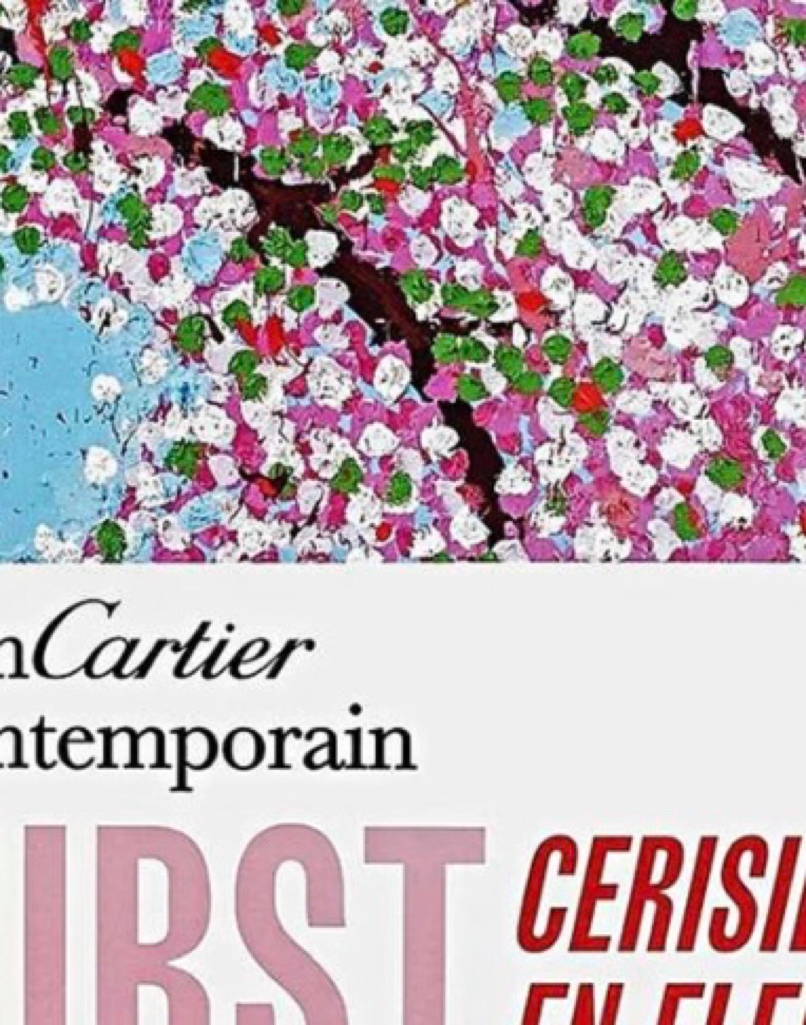 Cherry Blossoms Poster (Framed) - Foundation Cartier Cerisiers En Fleurs Cherry - Contemporary Print by Damien Hirst