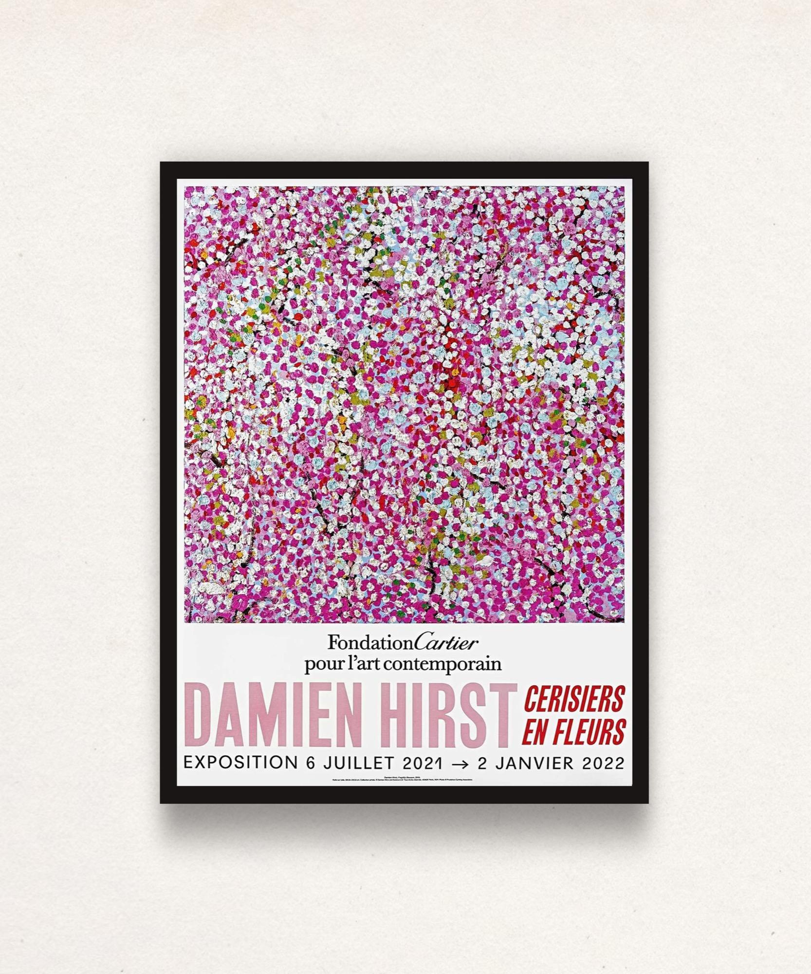 Damien Hirst Landscape Print - Cherry Blossoms Poster (Framed) - Foundation Cartier Cerisiers En Fleurs Cherry