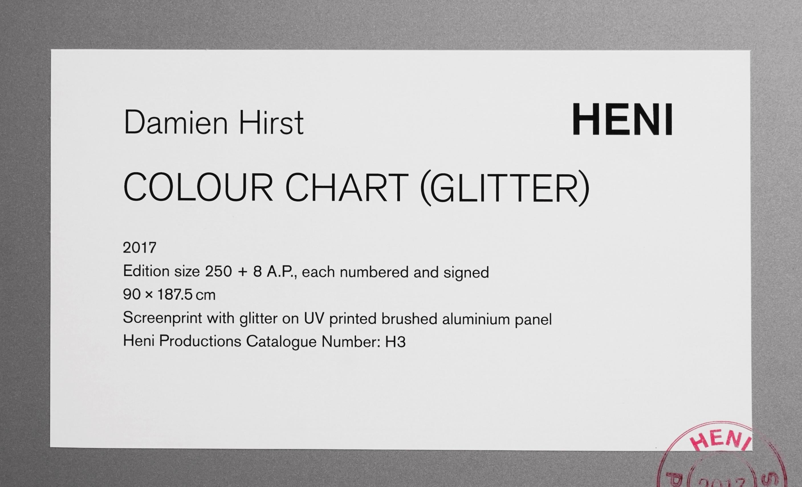 Damien Hirst 'Colour Chart' Aluminum Panel Silkscreen with Glitter, 2017 For Sale 5