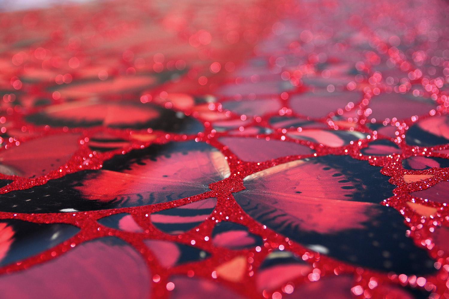 DAMIEN HIRST - EMPRESSES: NŪR JAHĀN - Limited edition. Butterflies Glitter Red For Sale 1