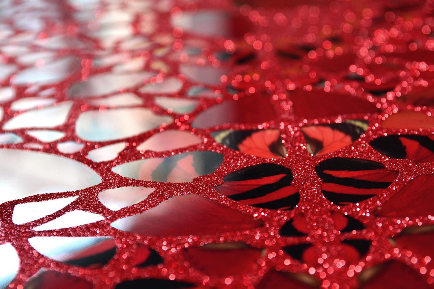 DAMIEN HIRST - EMPRESSES: NŪR JAHĀN - Limited edition. Butterflies Glitter Red For Sale 2