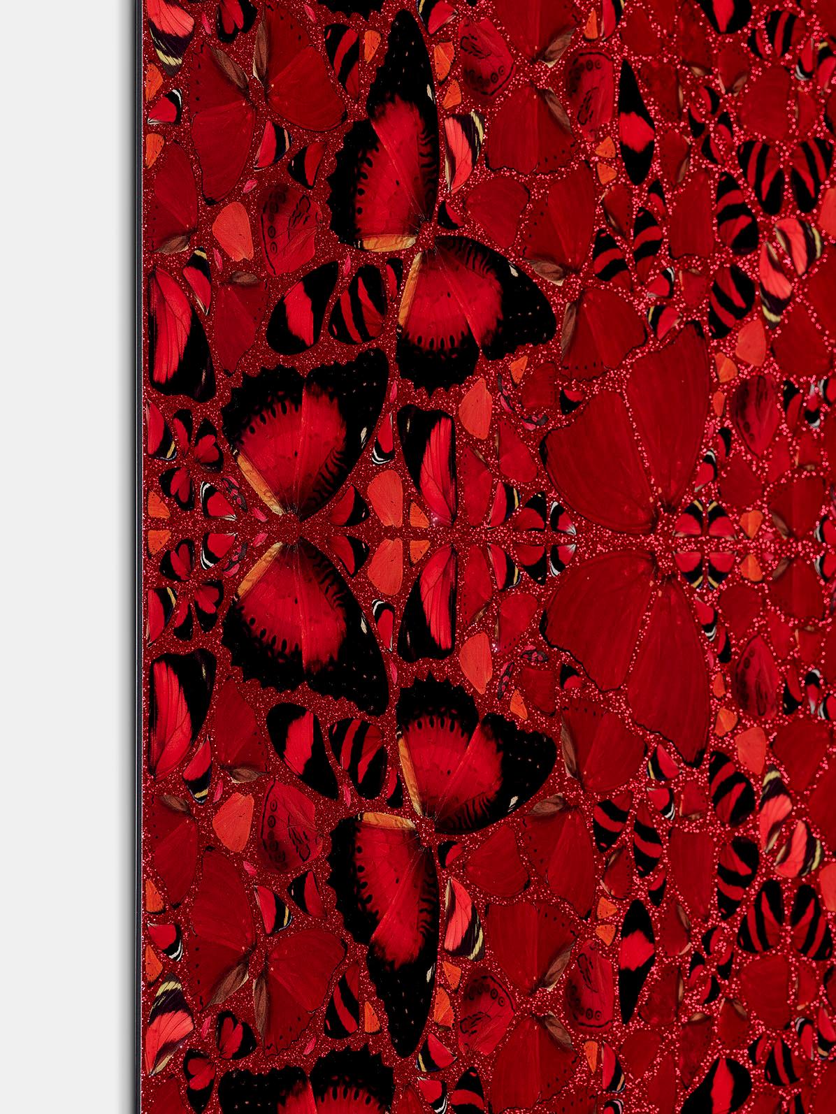 DAMIEN HIRST - EMPRESSES: NŪR JAHĀN - Limited edition. Butterflies Glitter Red For Sale 5