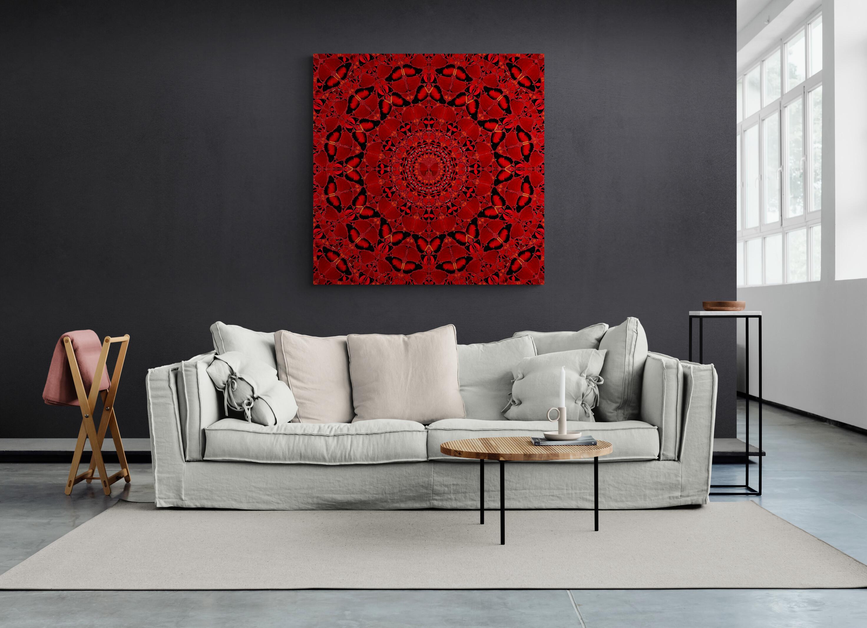 DAMIEN HIRST - EMpressES: SUIKO Limitierte moderne Schmetterlinge in Glitzerrot im Angebot 6