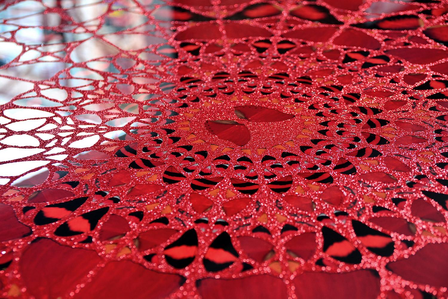 DAMIEN HIRST - EMPRESSES: SUIKO Limited Modern Butterflies glitter rosso 1