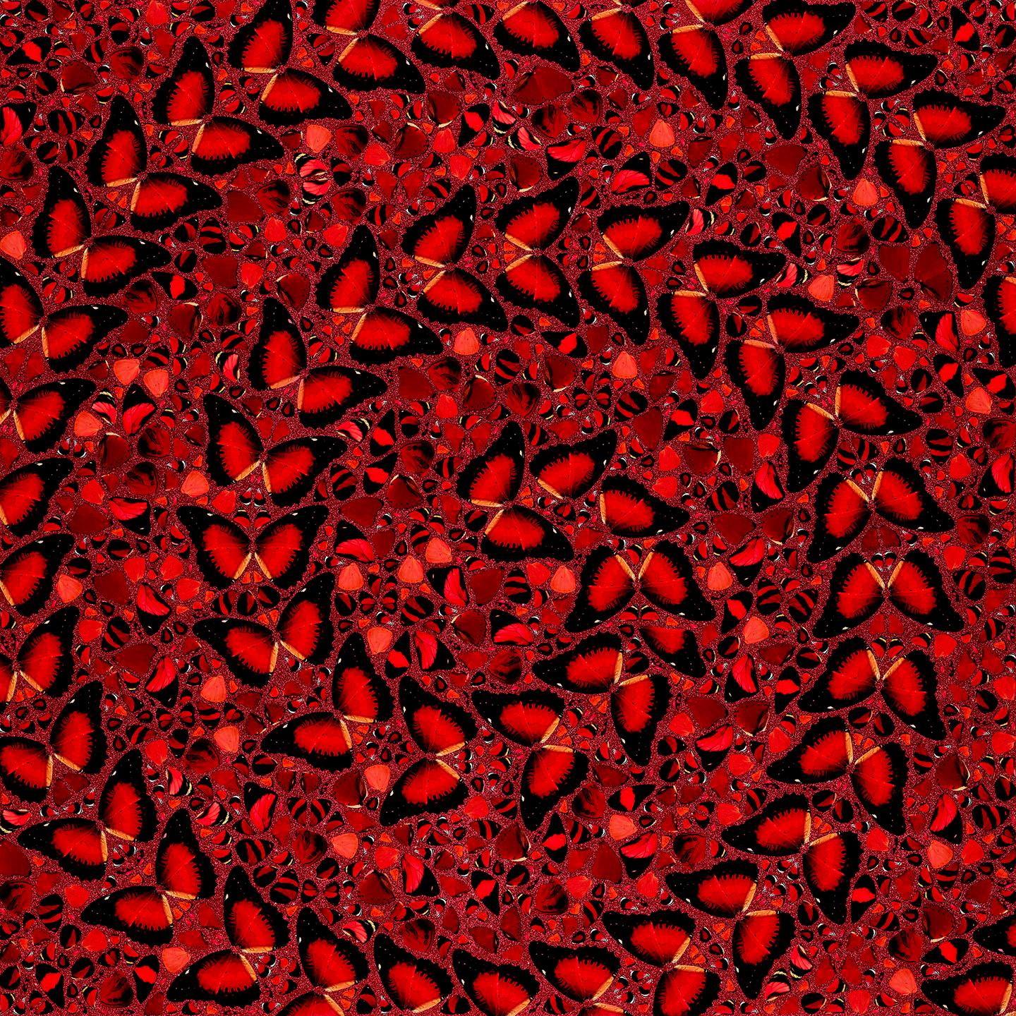 DAMIEN HIRST - EMPRESSES: TAYTU BETUL - Limited edition. Butterflies Glitter Red - Print by Damien Hirst