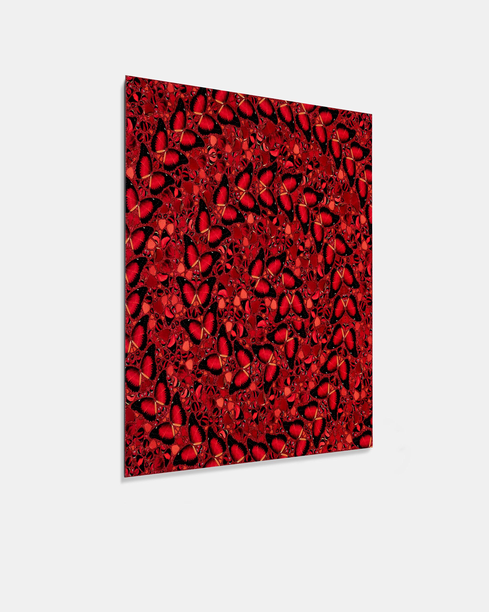 DAMIEN HIRST - EMPRESSES: TAYTU BETUL - Limited edition. Butterflies Glitter Red For Sale 1