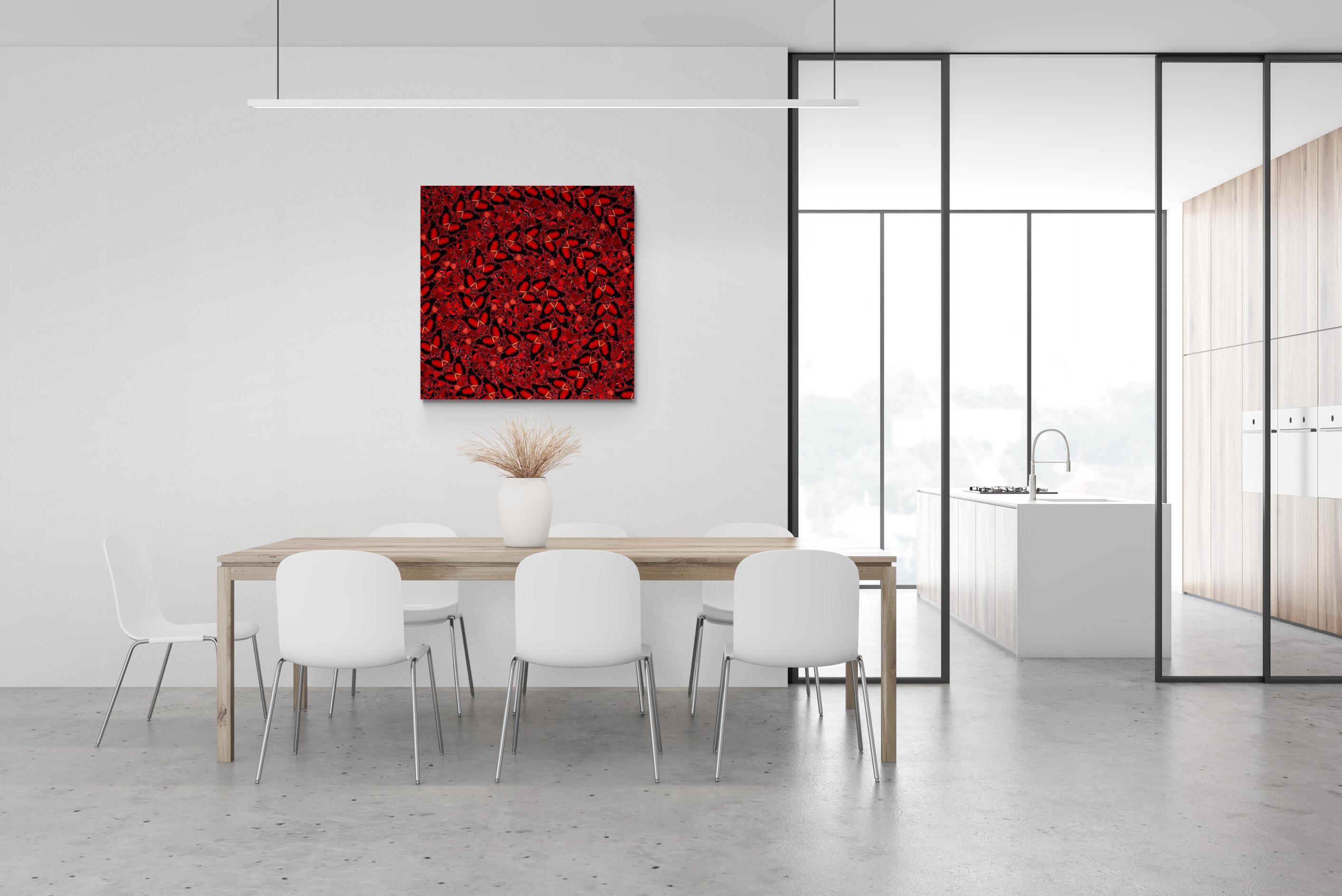 DAMIEN HIRST - EMPRESSES: TAYTU BETUL - Limited edition. Butterflies Glitter Red For Sale 3