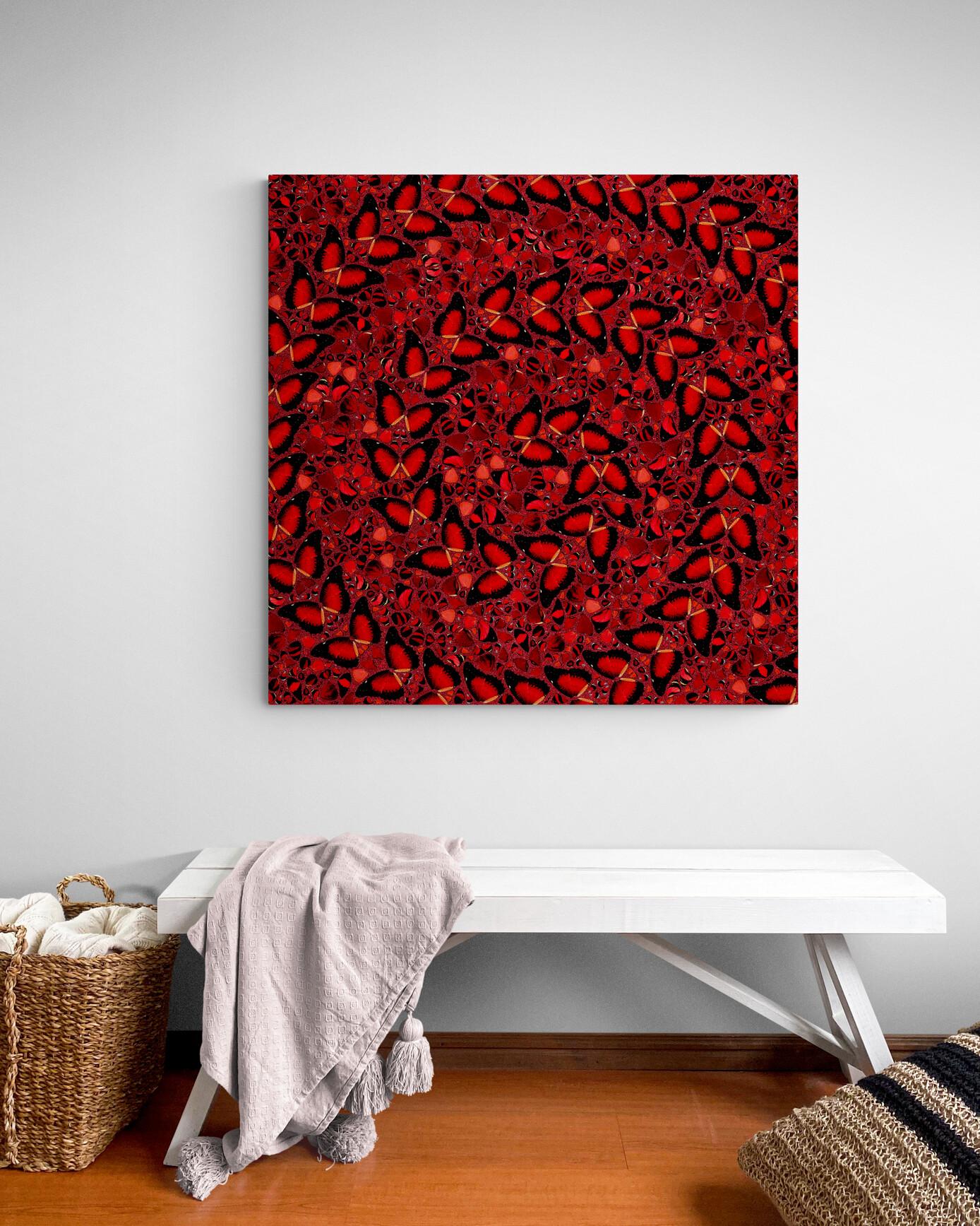 DAMIEN HIRST - EMPRESSES: TAYTU BETUL - Limited edition. Butterflies Glitter Red For Sale 4