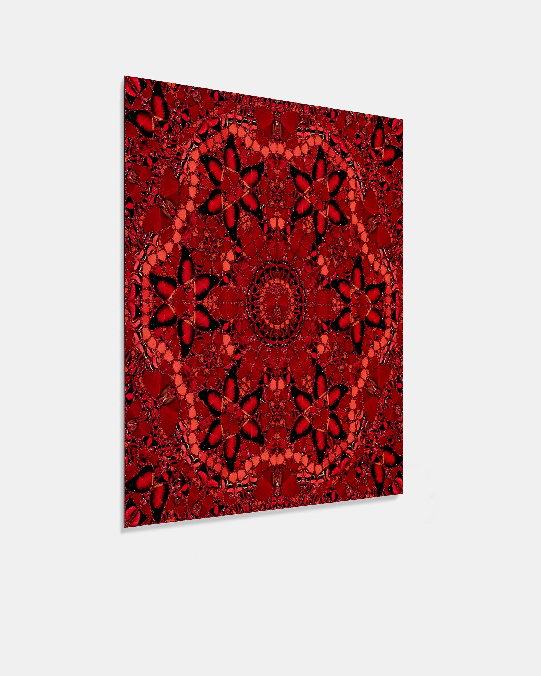DAMIEN HIRST - EMPERATRICES: WU ZETIAN - Limitadas. Mariposas Purpurina Rojo 4