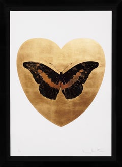 Damien Hirst:: "Ich liebe dich" Schmetterling:: Schwarz/Gold:: 2015