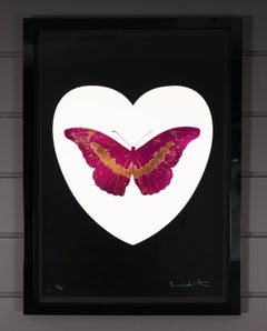 Damien Hirst, I Love You, Butterfly Fuchsia/Black, (2015)