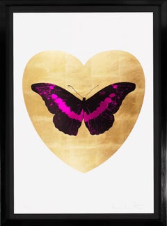 Damien Hirst, papillon « I Love You », fuchsia/or, 2015