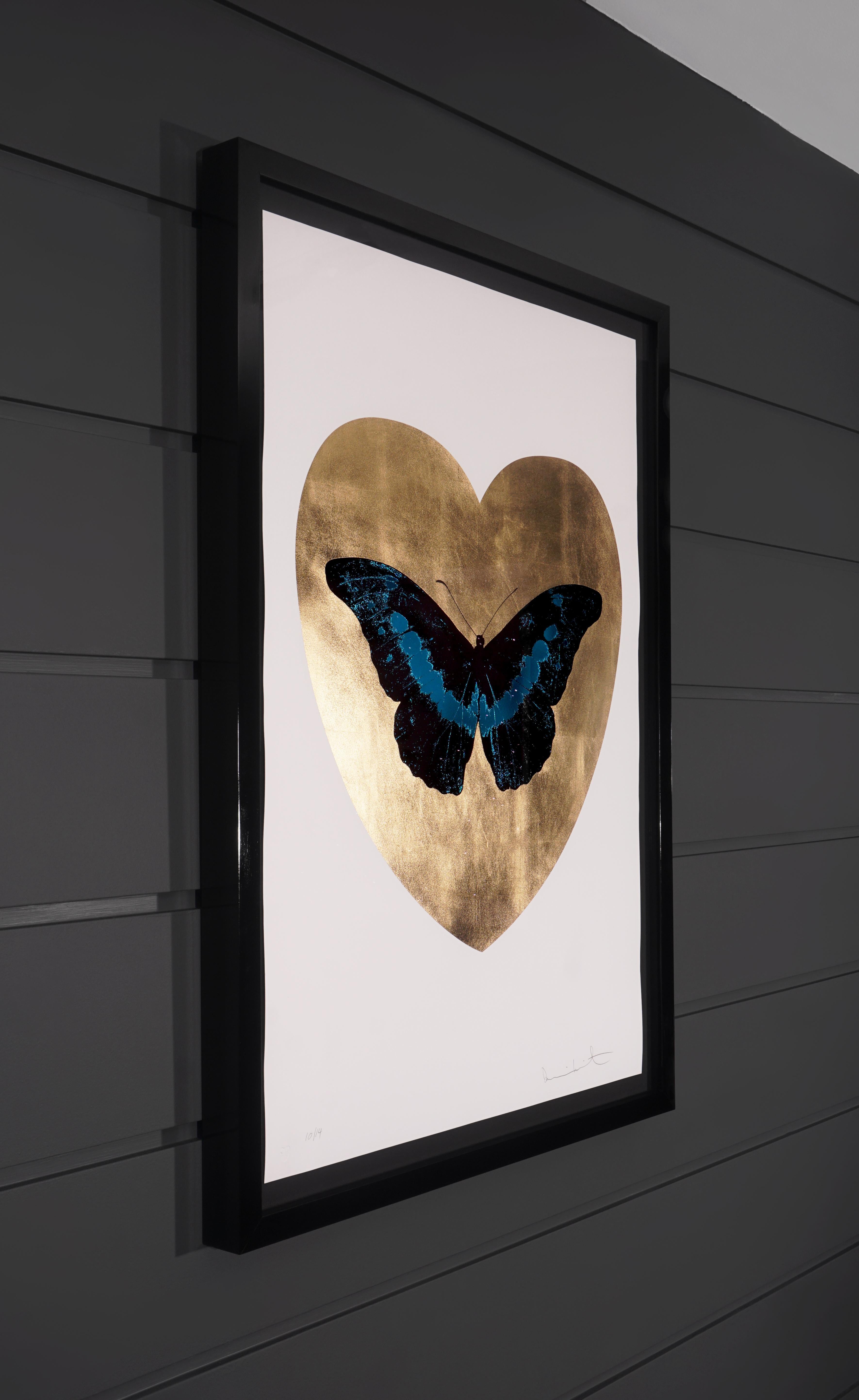 Damien Hirst, I Love You Butterfly, Turquoise/Gold  1