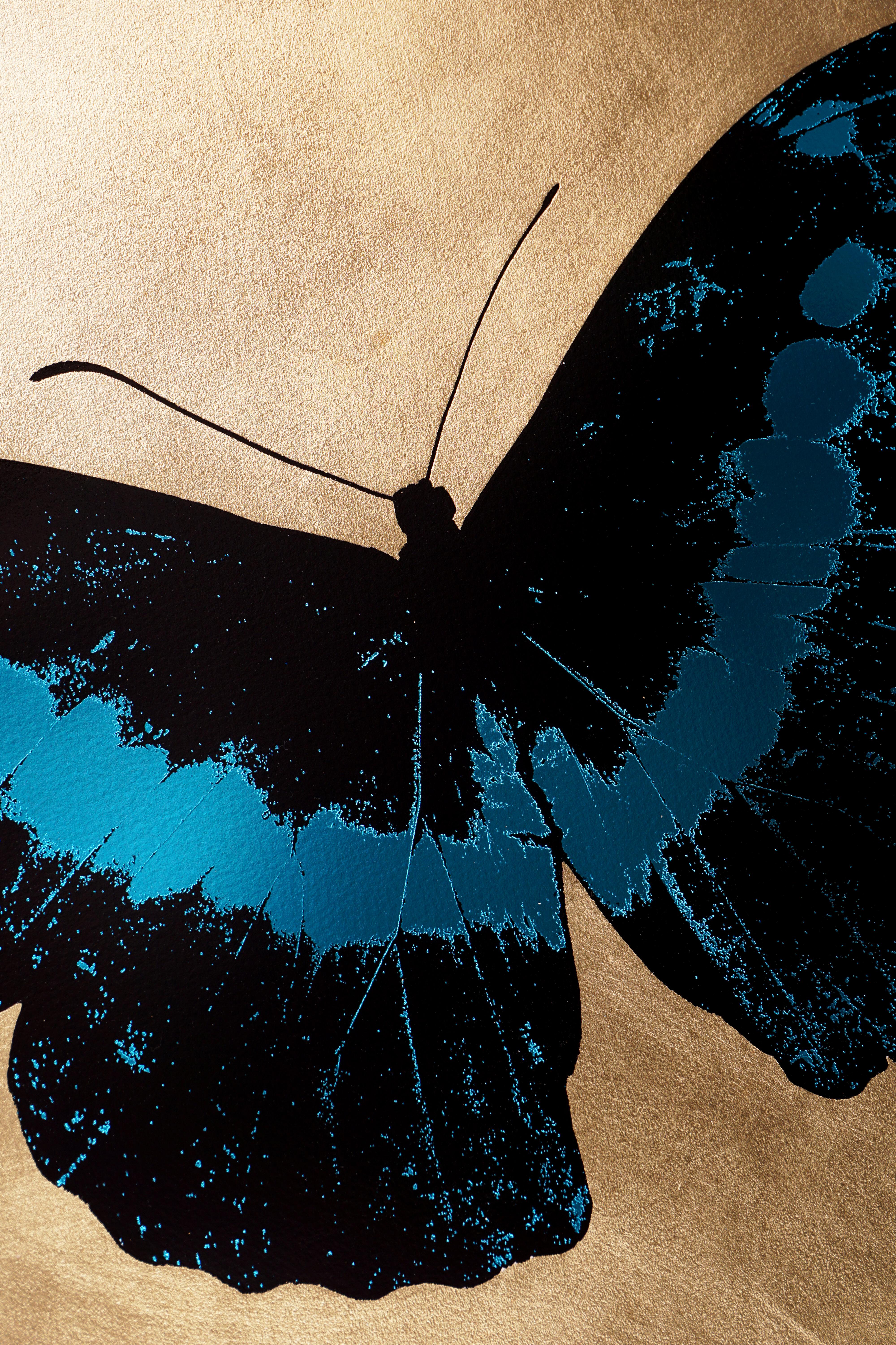 Damien Hirst, I Love You Butterfly, Turquoise/Gold 1