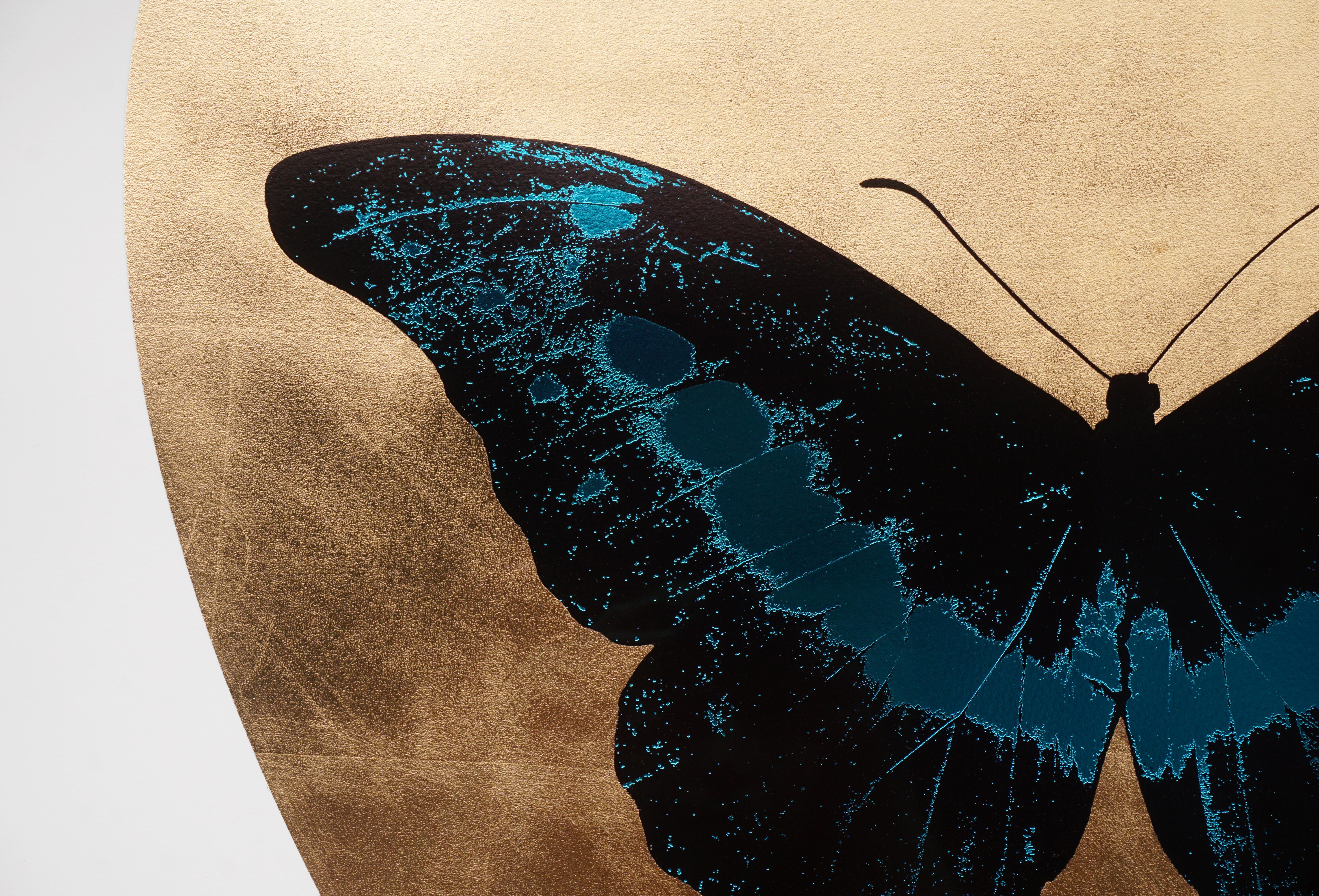 Damien Hirst, I Love You Butterfly, Turquoise/Gold 2