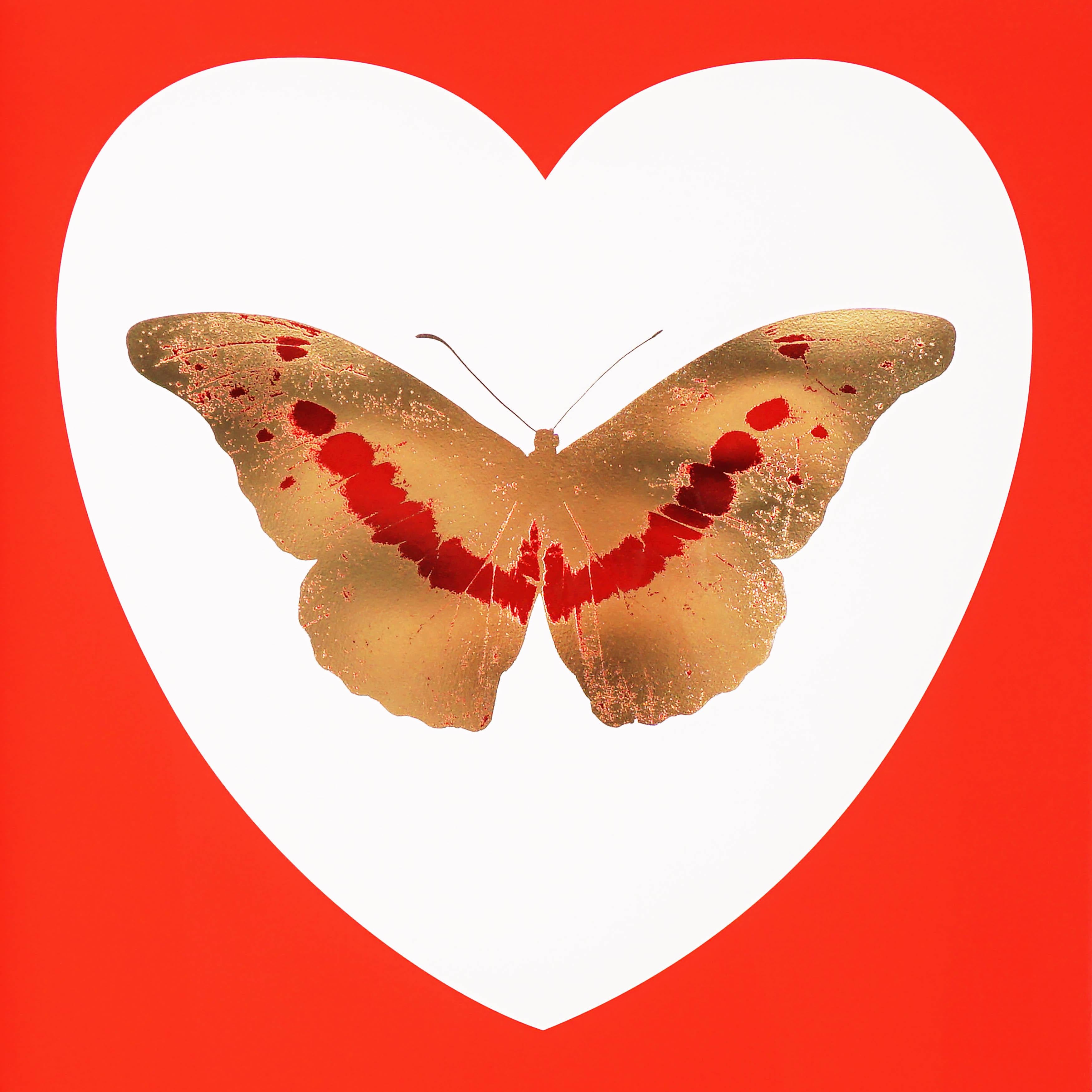 Damien Hirst, I Love You, Red/Gold, Butterfly 4