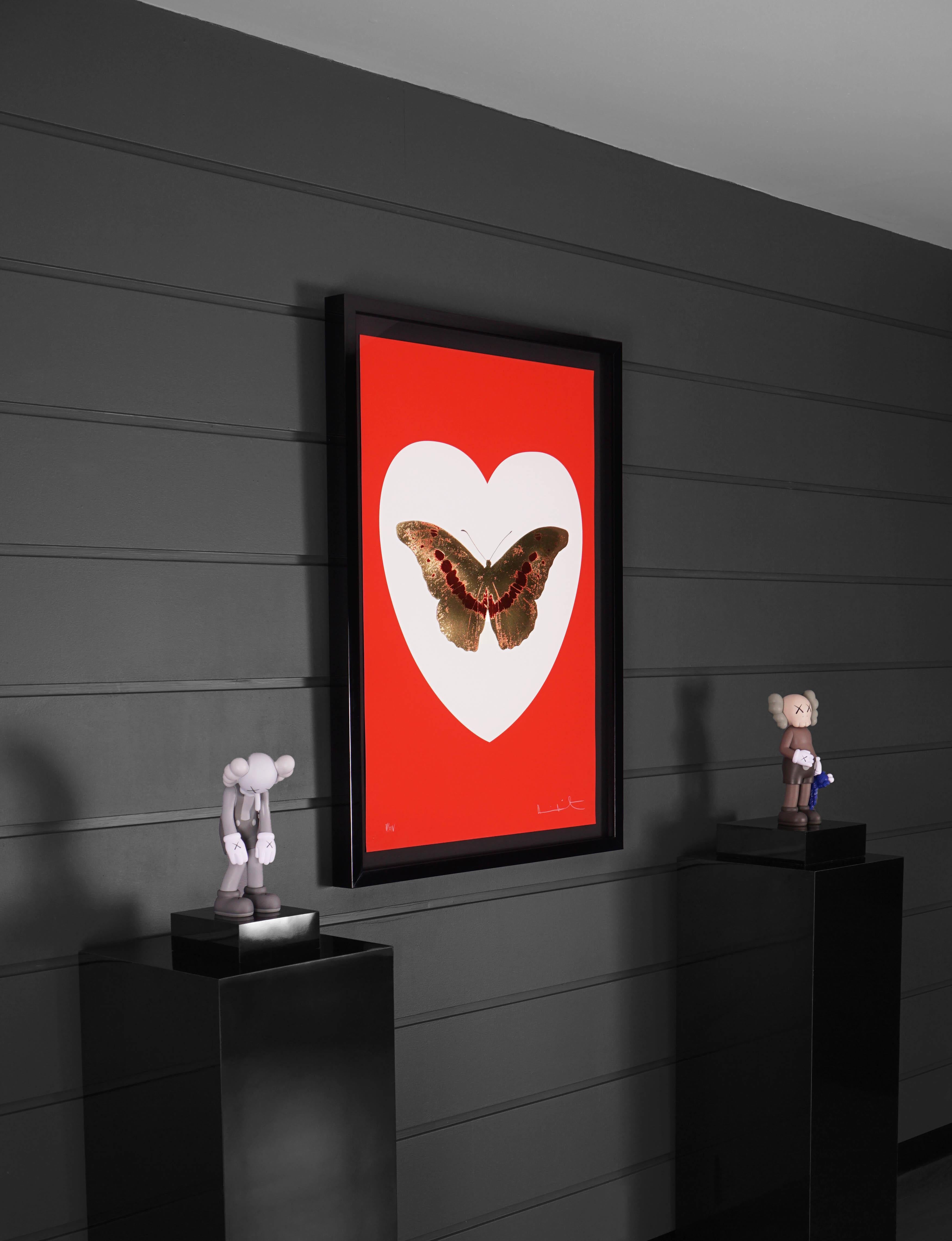 Damien Hirst, I Love You, Red/Gold, Butterfly 5