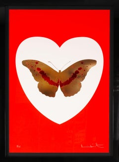 Damien Hirst, I Love You, Rot/Gold, Schmetterling