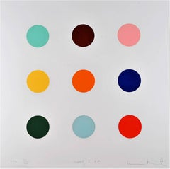 Damien Hirst, "Quene 1-AM", Contemporary Art, Print, Dots, Colors, Paper