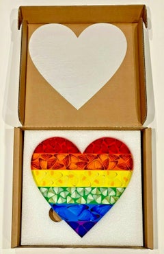 Damien Hirst, Rainbow Heart, Small Laminated Giclee Print on Aluminium, 2020