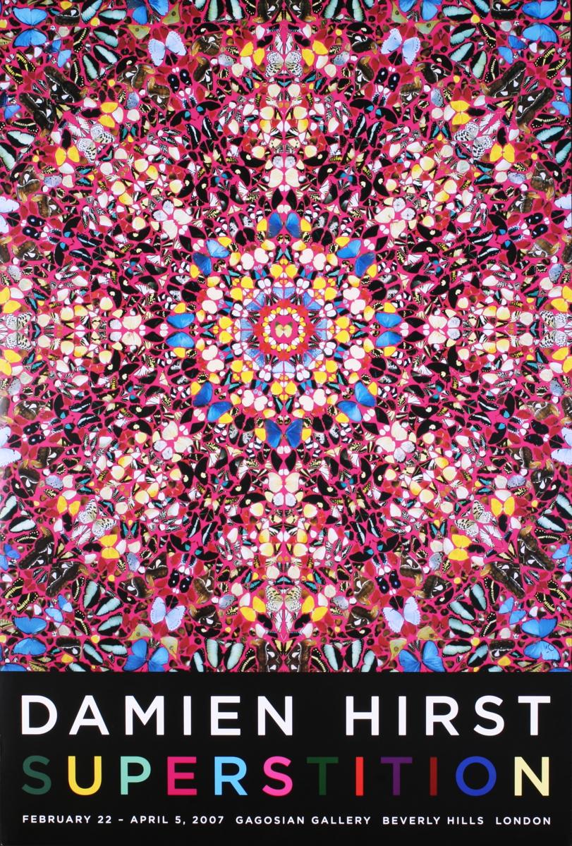Exhibition Poster Superstition-39" x 26" 2007-Pop Art-Pink - Print by (after) Damien Hirst