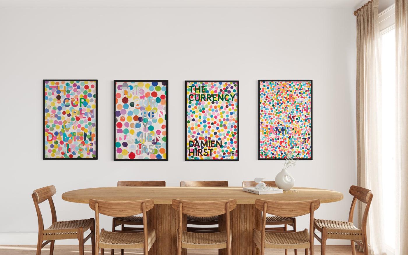 Damien Hirst, The Currency Posters (Set of 4) (Framed) For Sale 1