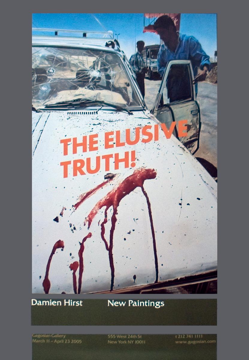 Questo raro e ricercatissimo poster è un pezzo da esposizione in prima edizione creato da Damien Hirst per la sua mostra "New Paintings" presso la prestigiosa Gagosian Gallery di New York nel 2006. Il poster, ora fuori stampa, cattura l'essenza
