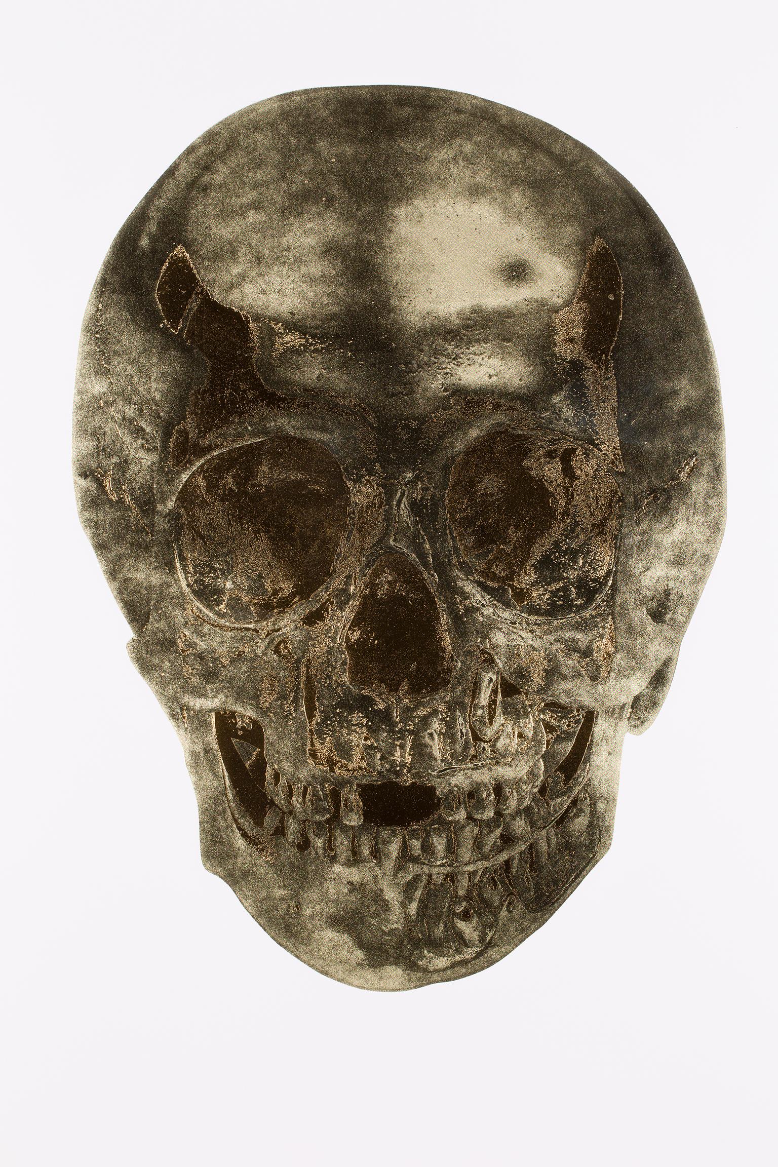 Damien Hirst Figurative Print - Death or Glory - Glorius Skull (Cool Gold - European Gold)