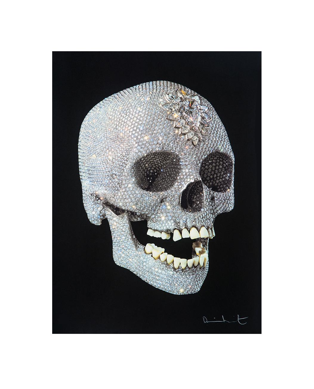 Damien Hirst Portrait Print - For the Love of God, the Diamond Skull 