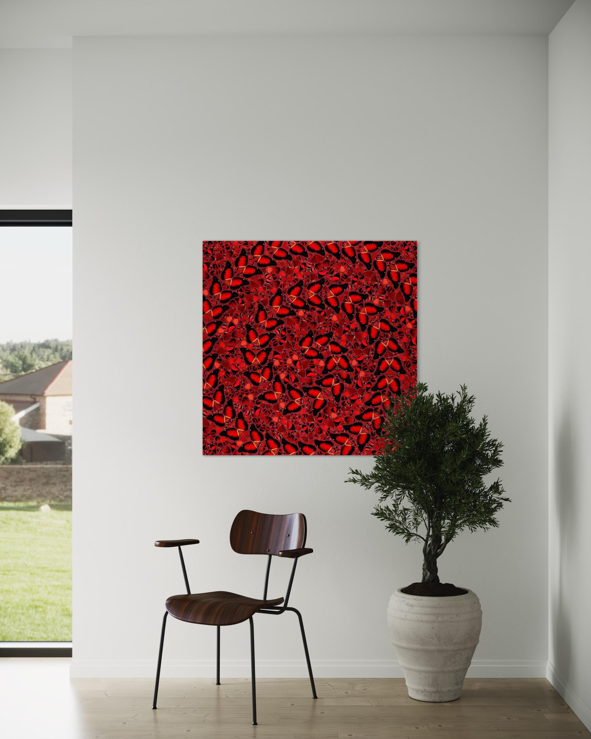 H10-5 Taytu Betul - Red Abstract Print by Damien Hirst