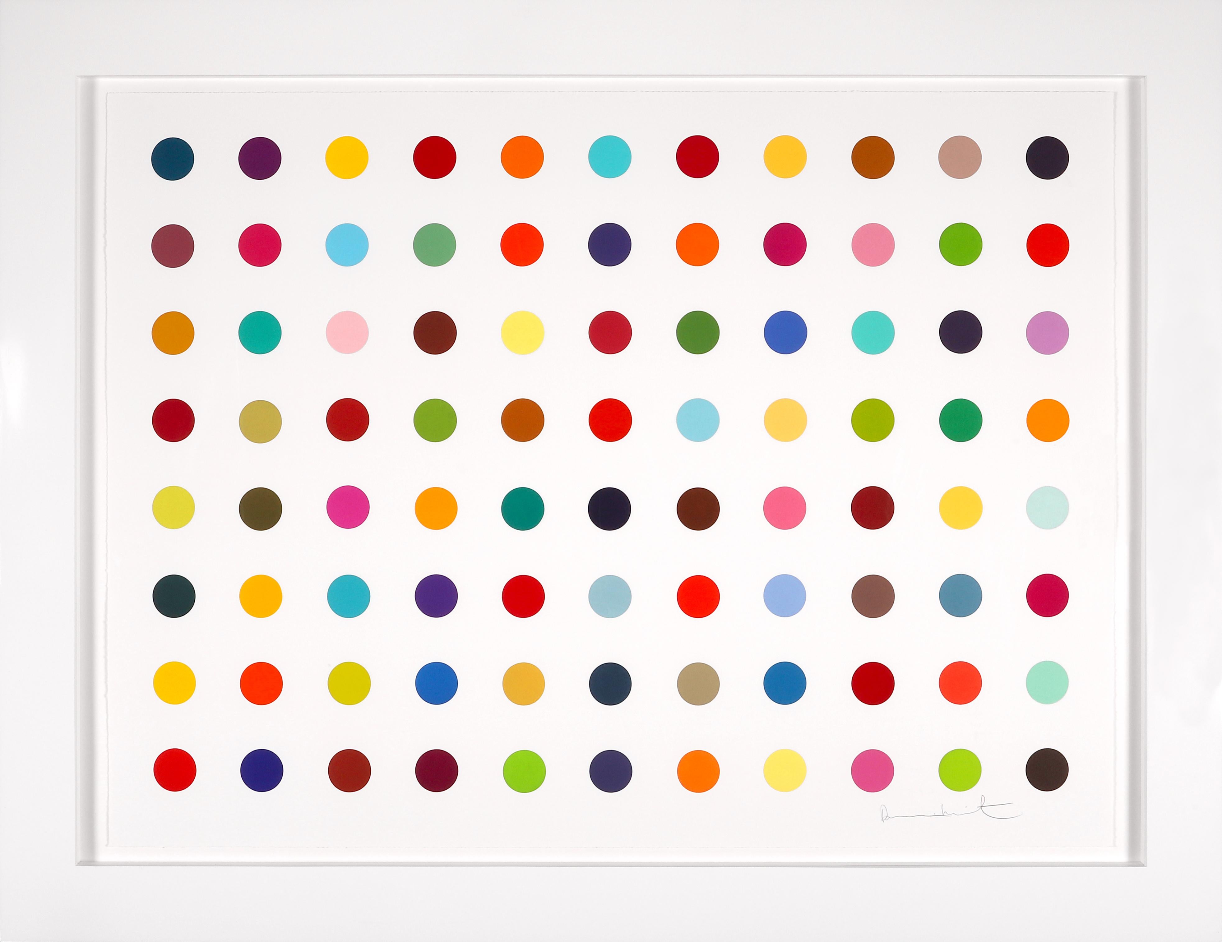 Damien Hirst Abstract Print – Horizontal 'Spots' I, Minimalist Woodcut Print, 2018