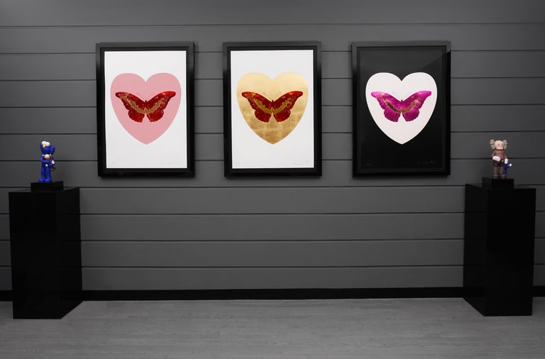 'I Love You Butterflies' Set of Three  - Mixed Media Art by Damien Hirst
