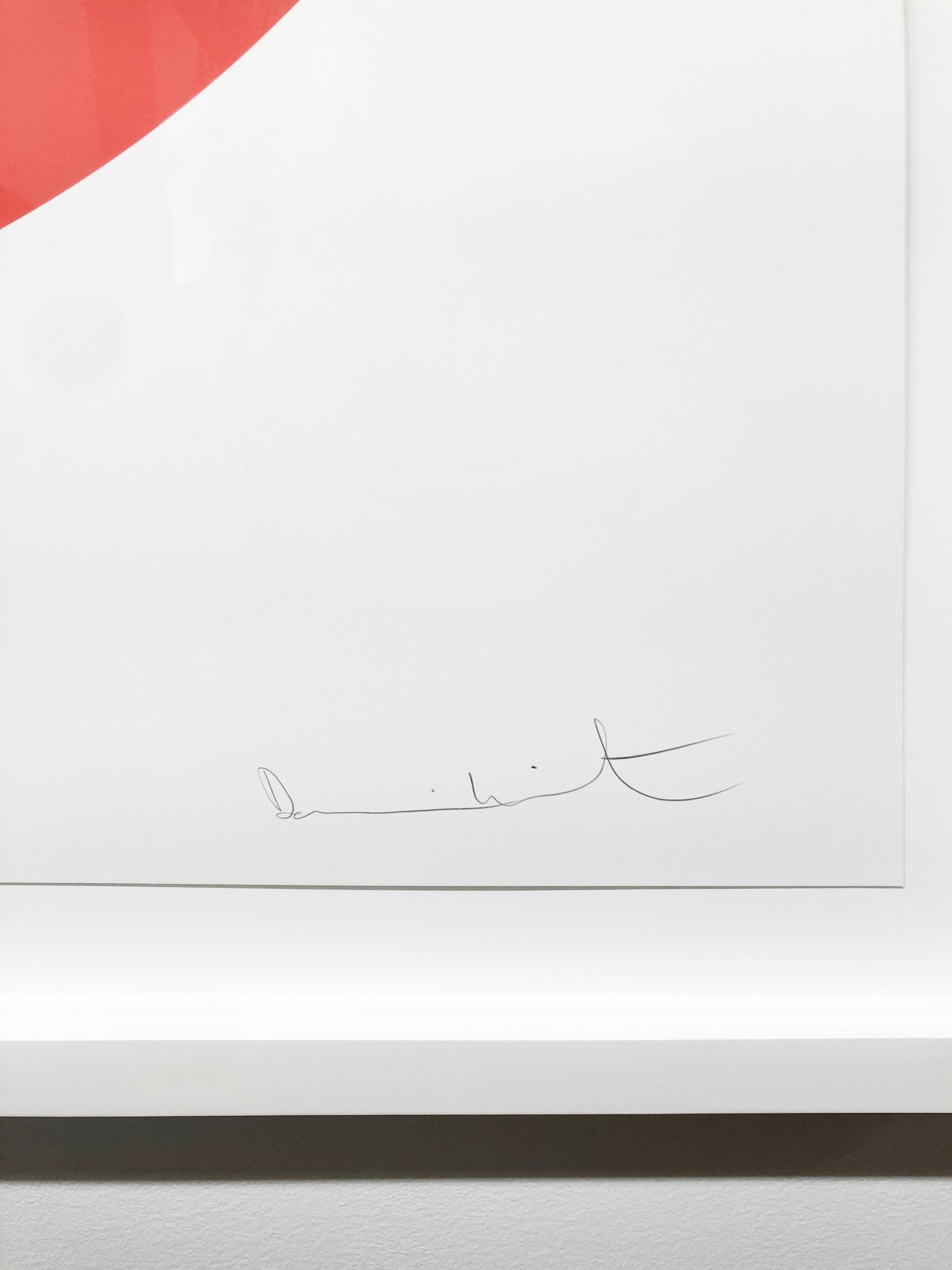 Artist:  Hirst, Damien
Title:  I Love You (Coral/Cool Gold.Oriental Gold)
Date:  2015
Medium:  Silkscreen and foil block
Unframed Dimensions:  39.375