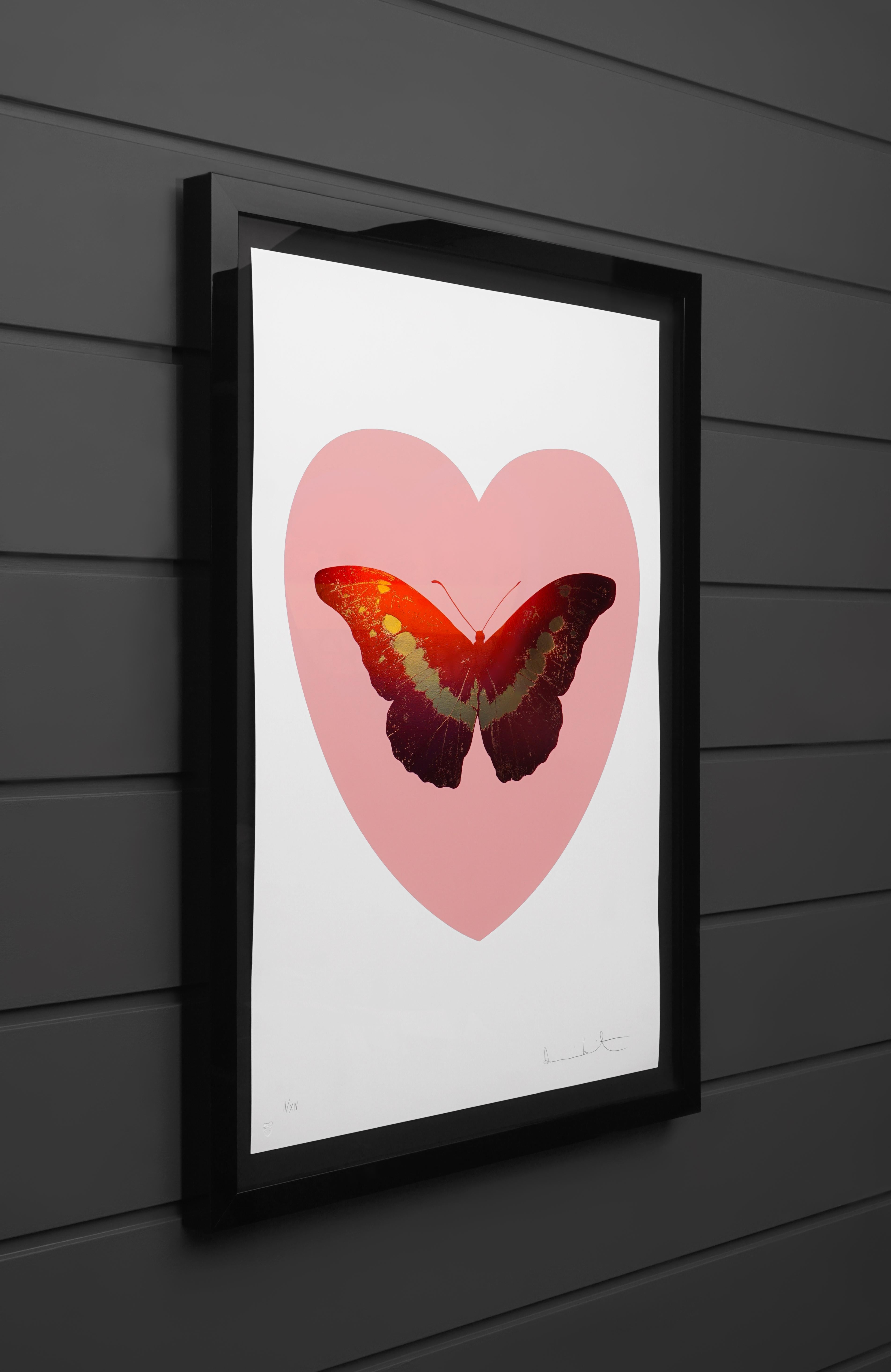 pink heart butterfly