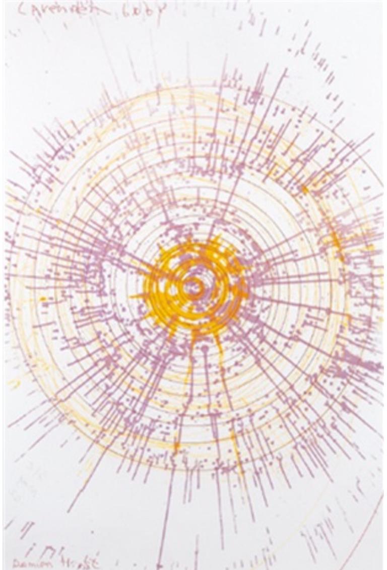 Damien Hirst Abstract Print - 'Lavender baby' Signed Limited Edition Etching Print from 'In a Spin' Series