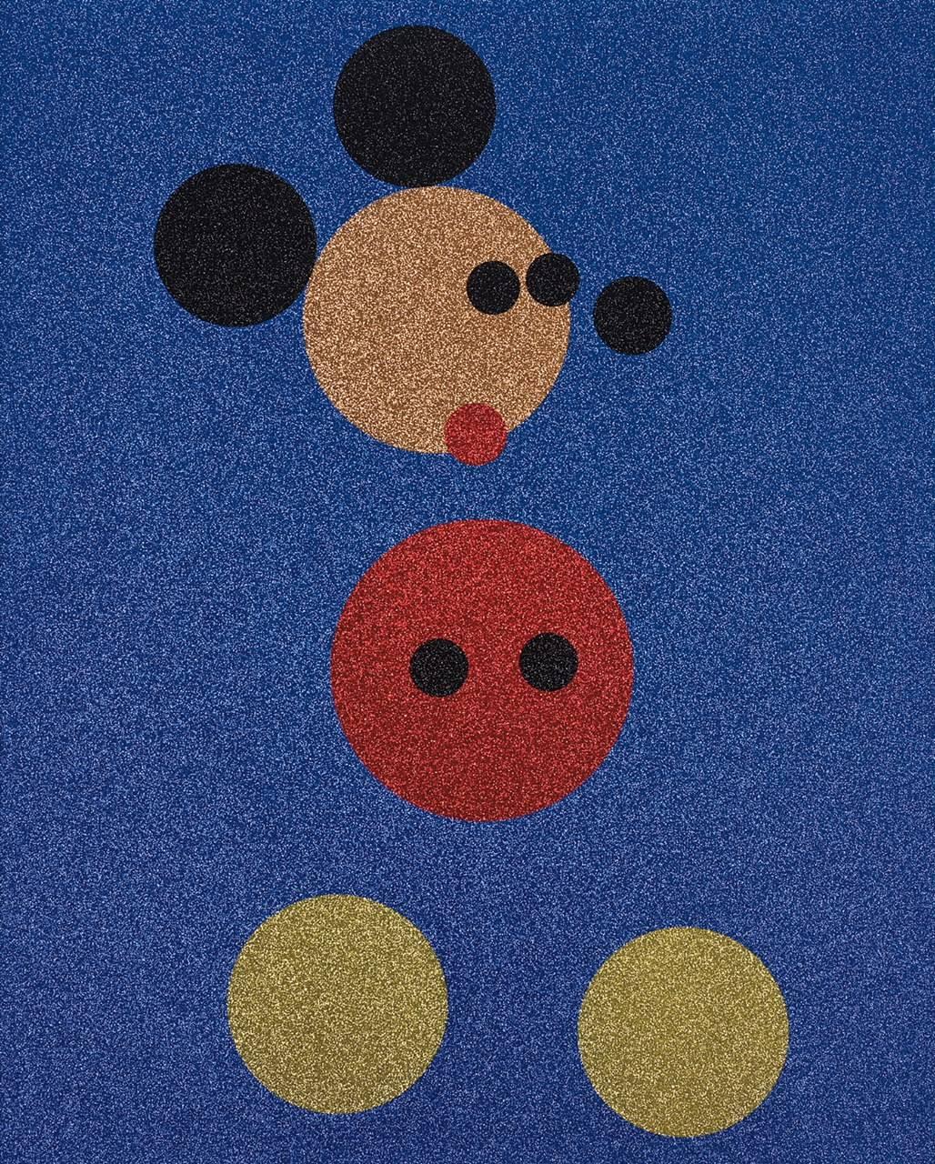 Damien Hirst Animal Print - Mickey (Blue Glitter)