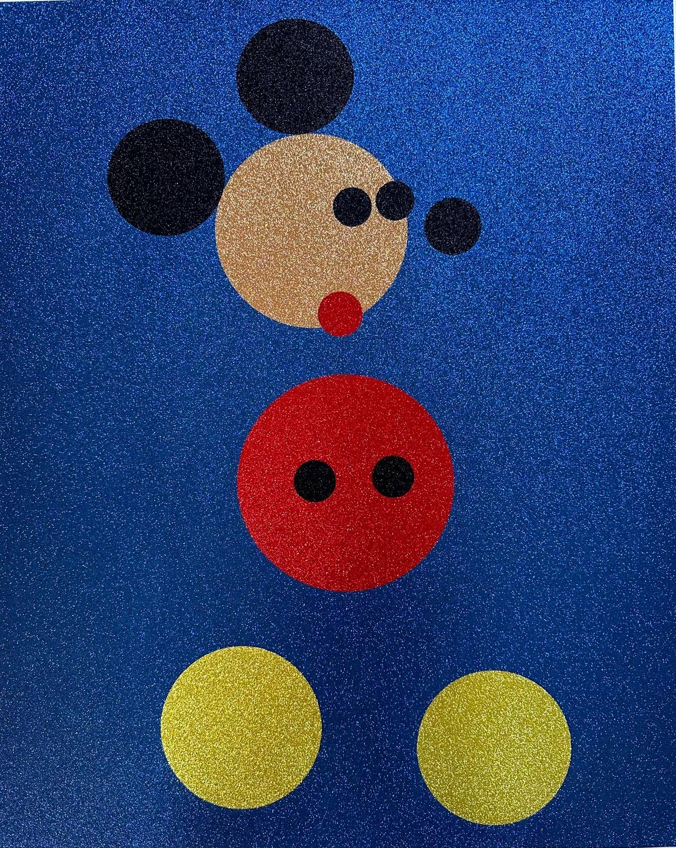 Damien Hirst Animal Print - Mickey (Blue Glitter)