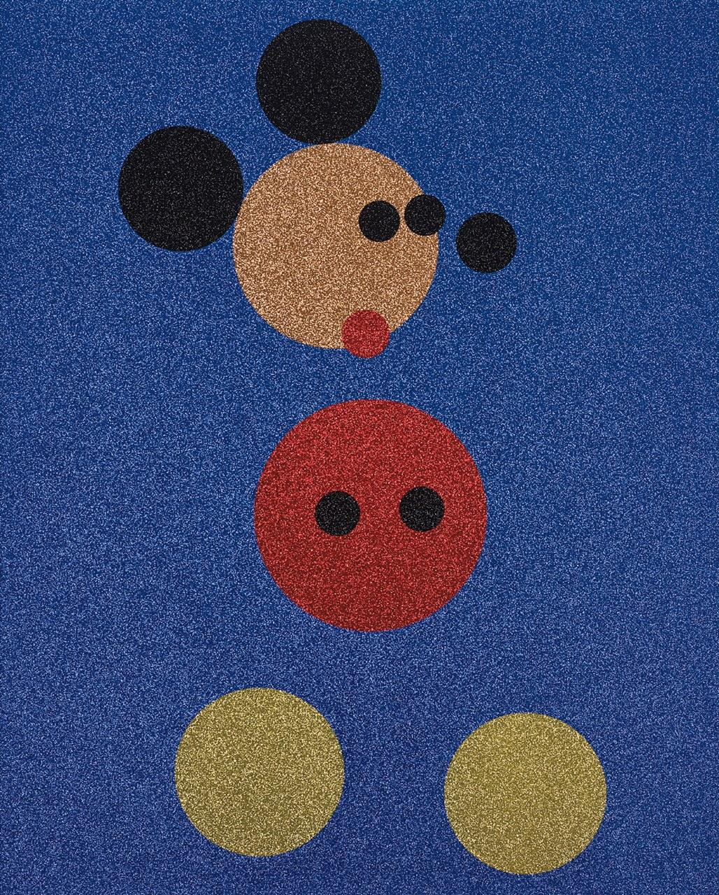 Damien Hirst Figurative Print - Mickey (Blue Glitter) Large