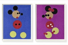 Mickey (Blue Glitter) & Minnie (Pink Glitter), Damien Hirst