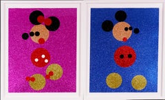 Mickey Screen Print by Damien Hirst, Glitter on Paper, Signed, 2016