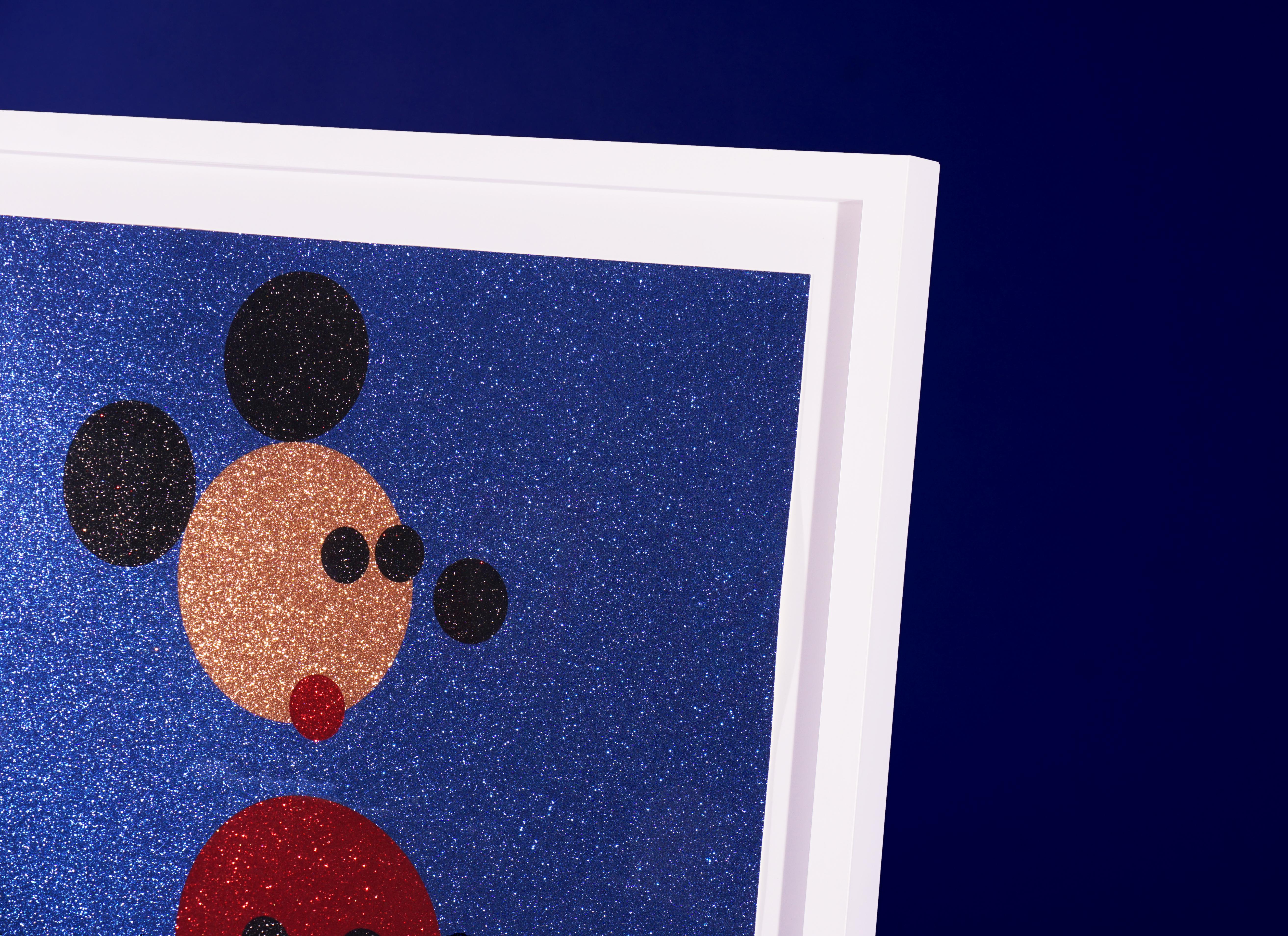 Siebdruck „Mickey“ aus Seide mit Glitter, 2016 im Angebot 2