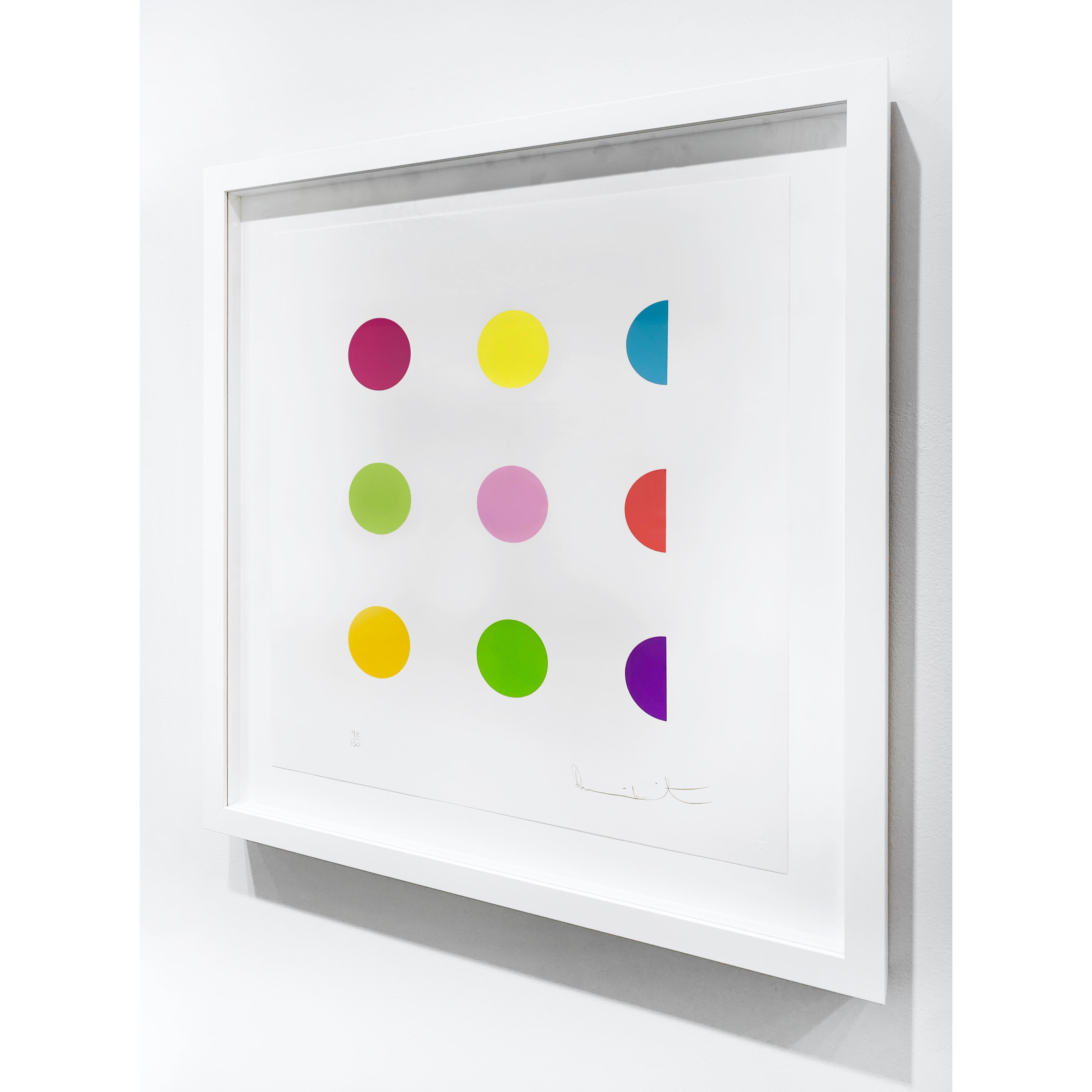 Artist:  Hirst, Damien
Title:  N-Methyl L-Aspartic Acid
Series:  Spots
Date:  2011
Medium:  Screenprint in colors, on Somerset paper, with full margins.
Unframed Dimensions:  23.5