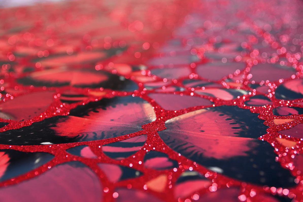 Taytu Betul (H10-5) from The Empresses, 2022
From an edition of 2814 (1526 NFTs, 1288 physical prints)
Laminated Giclée print on aluminium composite panel, screen printed with glitter
39.37 x 39.37 in. (100 x 100 cm.) 
Signed and numbered on a label