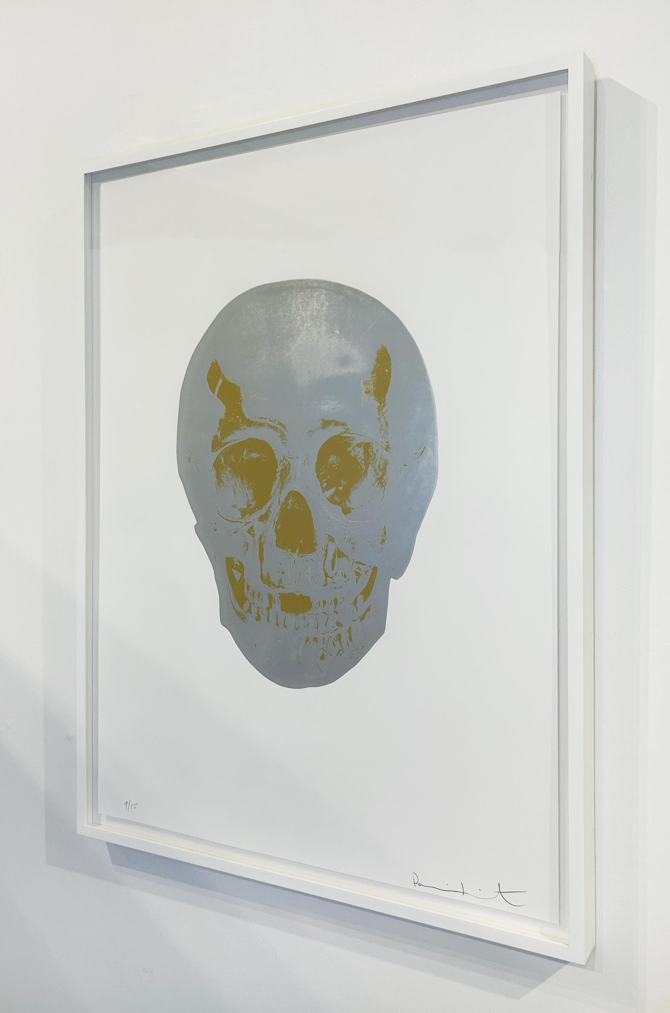 The Dead (Silver Gloss/Oriental Gold) - Gray Portrait Print by Damien Hirst