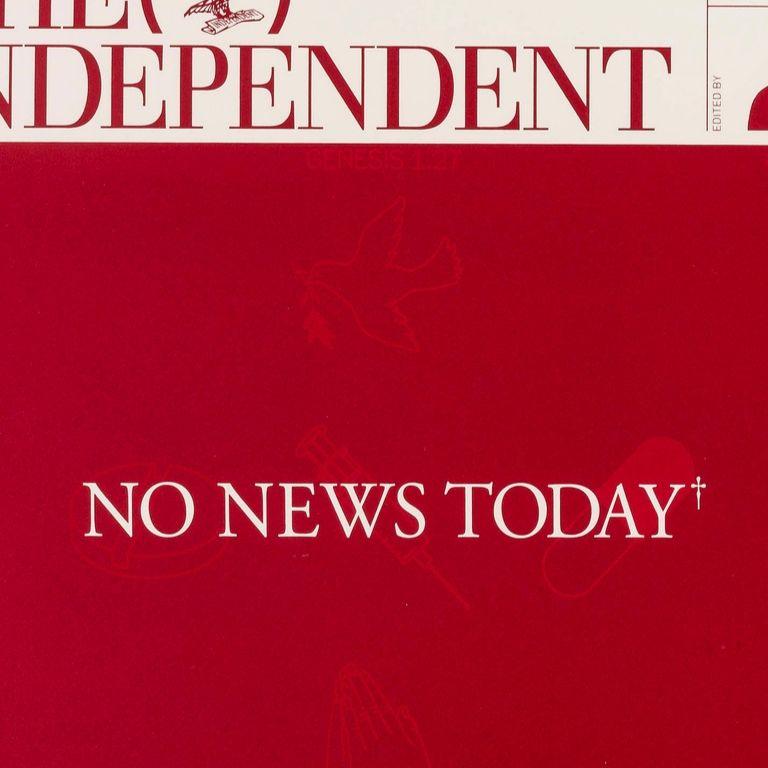 DAMIEN HIRST
The Independent (RED), 2008

Screenprint in colours, on wove
Signed by the artist and Bono and numbered from the edition of 300
Co-published by Other Criteria, London and The Independent in aid of the Global Fund
Sheet: 67.5 x 49.5 cm