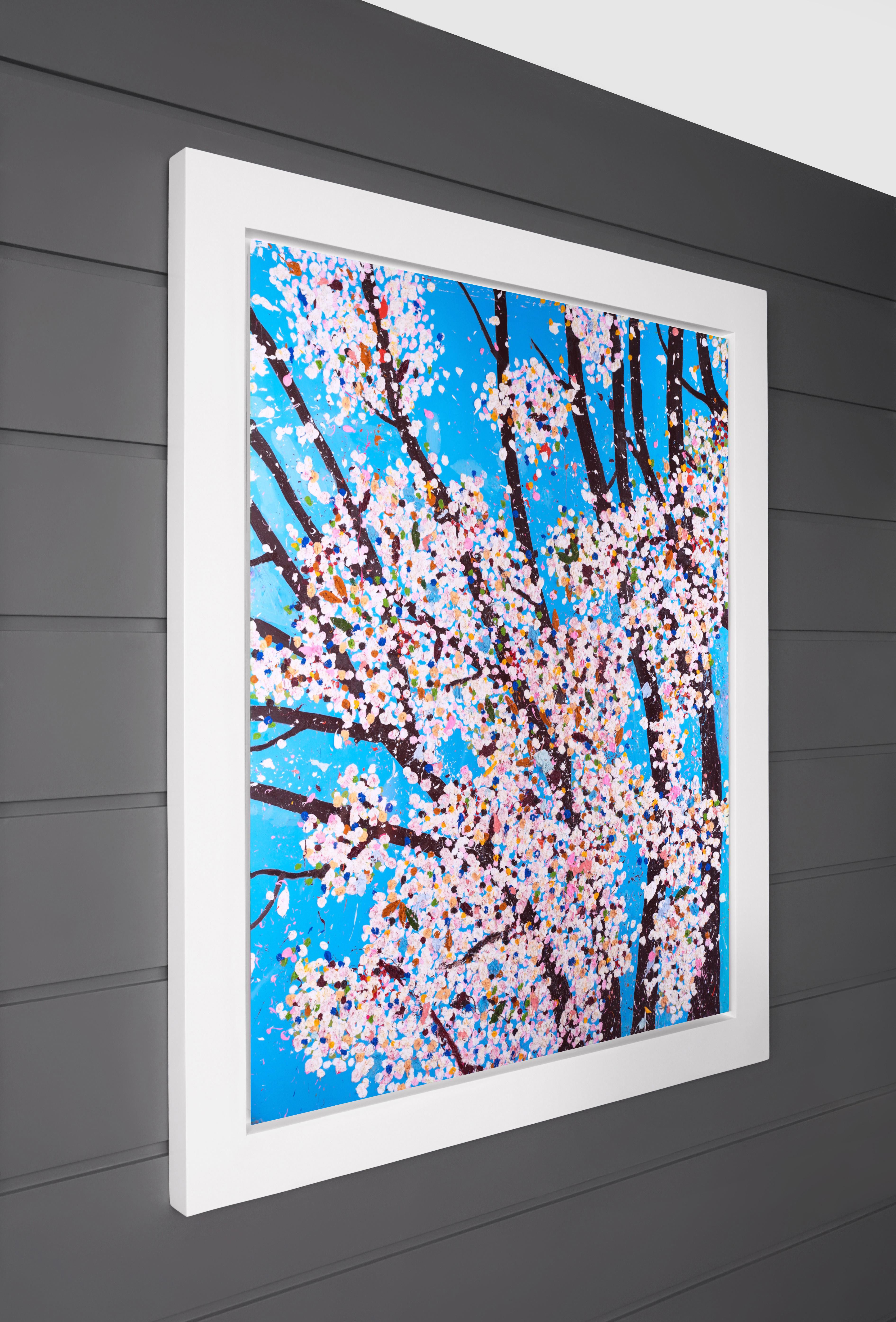 The contemporary pop art cherry blossom ‘Justice' is one of the eight from the iconic ‘Virtues’ series by Damien Hirst, the laminated giclée print on aluminum panel was created in 2021 as a reflection of his latest exploration as a master