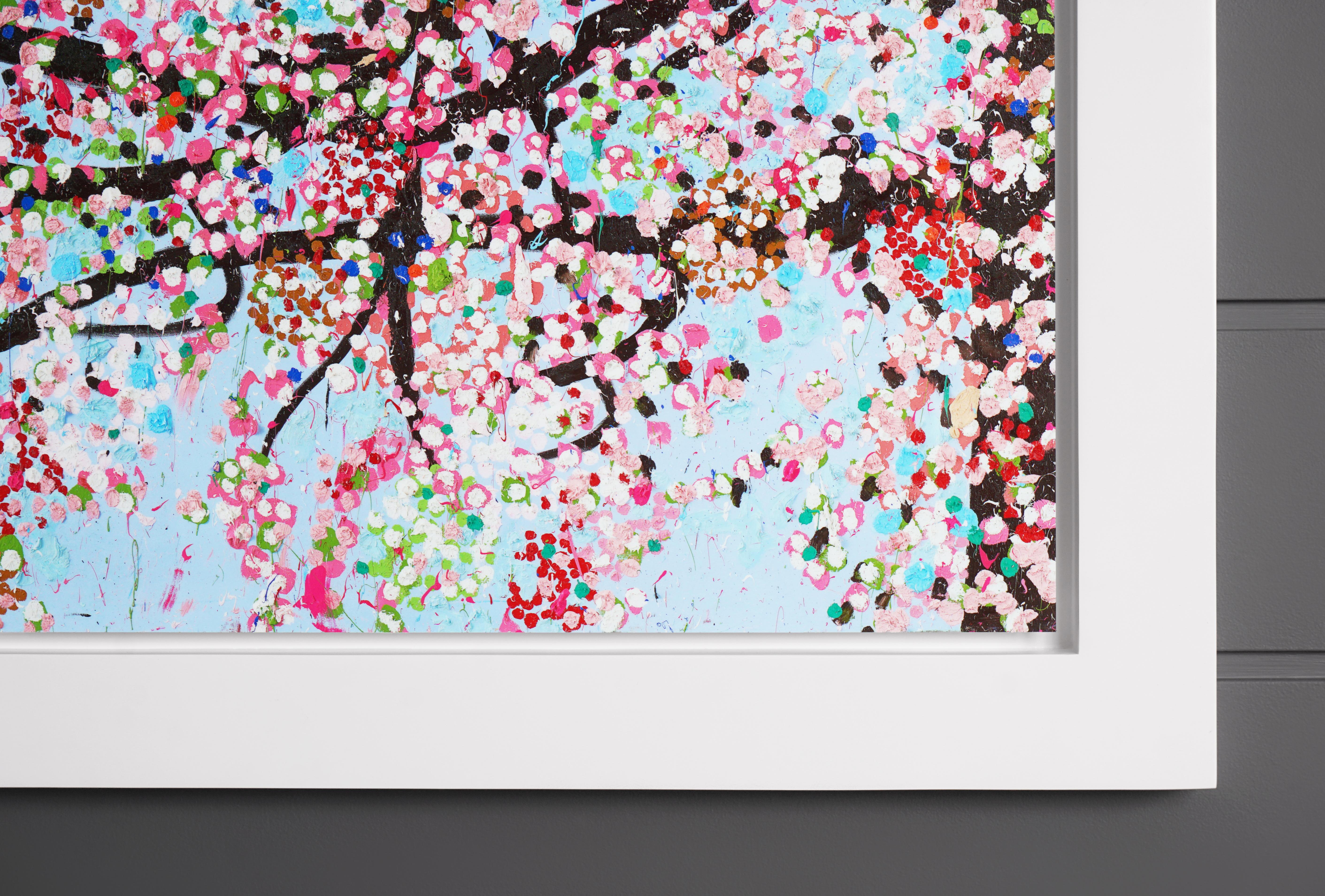 The contemporary pop art cherry blossom ‘Loyalty' is one of the eight from the iconic ‘Virtues’ series by Damien Hirst, the laminated giclée print on aluminum panel was created in 2021 as a reflection of his latest exploration as a master