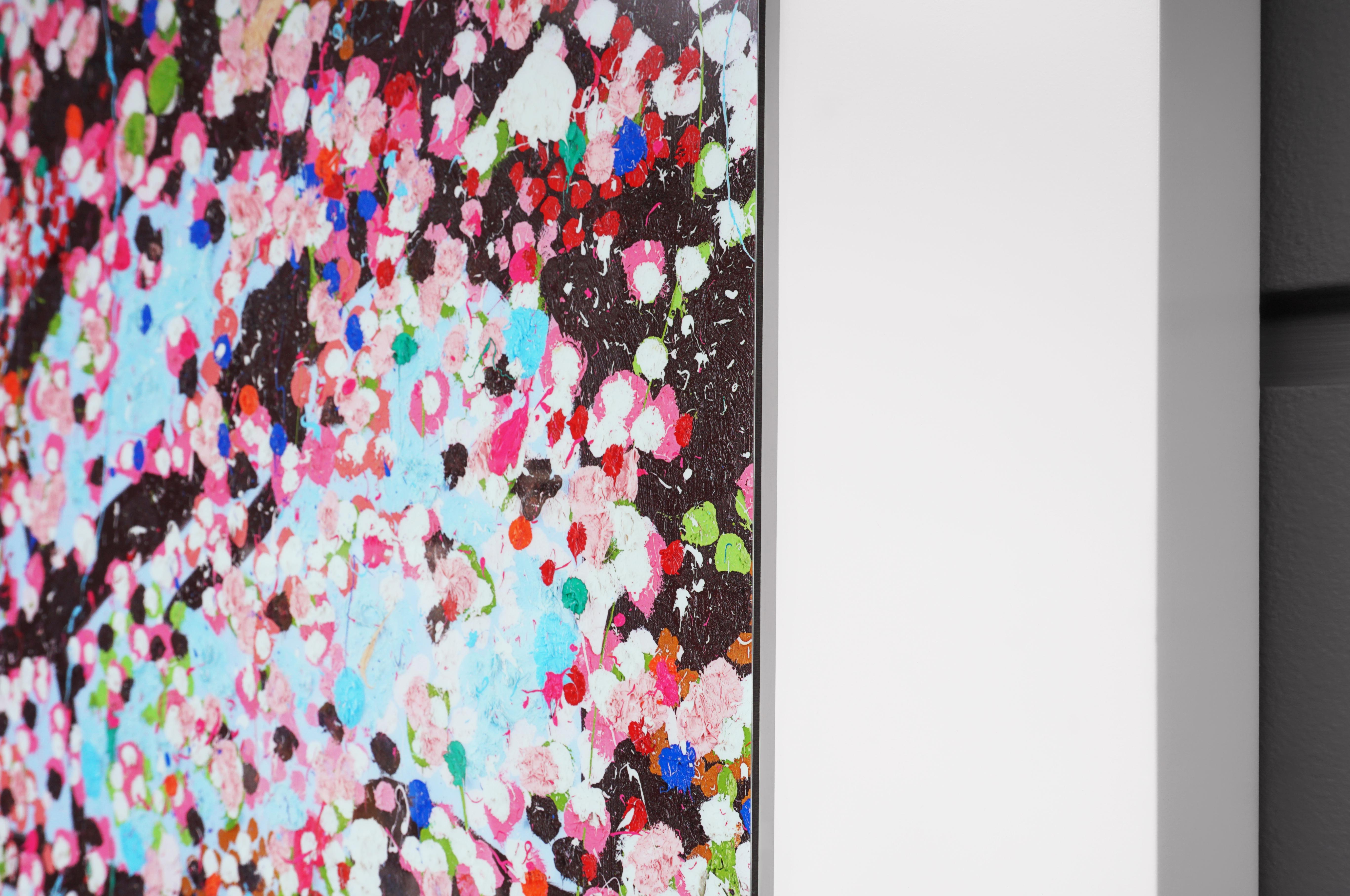 The contemporary pop art cherry blossom landscape ‘Loyalty' is one of the eight from the iconic ‘Virtues’ series by Damien Hirst, the laminated giclée print on aluminum panel was created in 2021 as a reflection of his latest exploration as a master